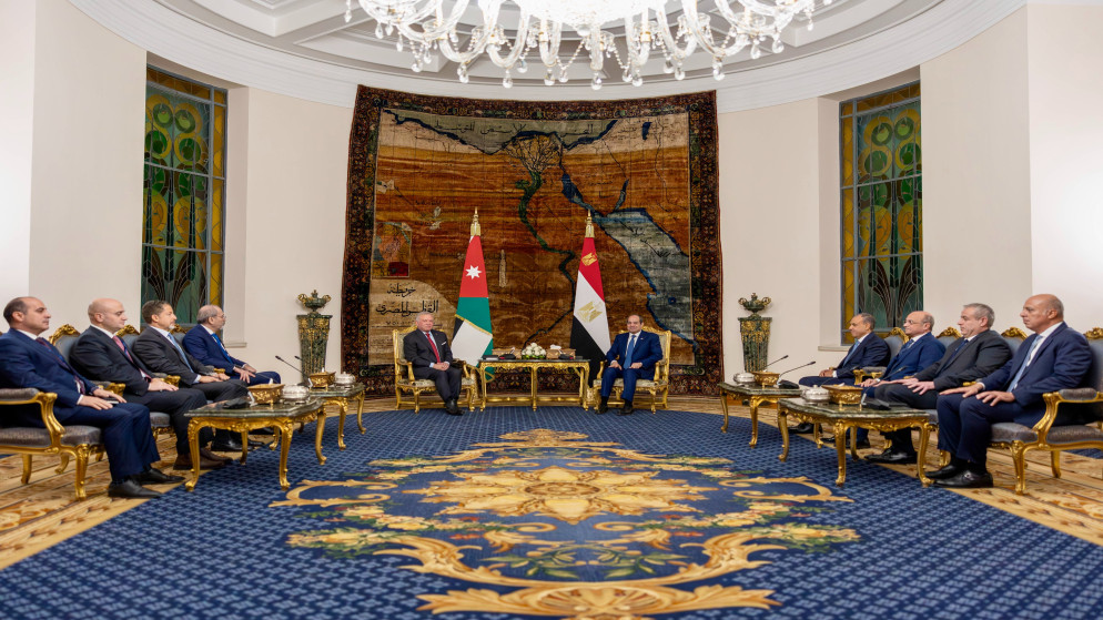 الملك والسيسي يجددان التأكيد على رفض اي محاولات لتهجير الشعب الفلسطيني